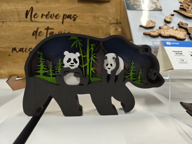 animal en bois peint à la main 