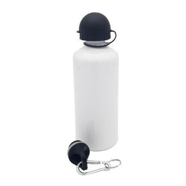Gourde aluminium 500 ml blanche + 2 bouchons