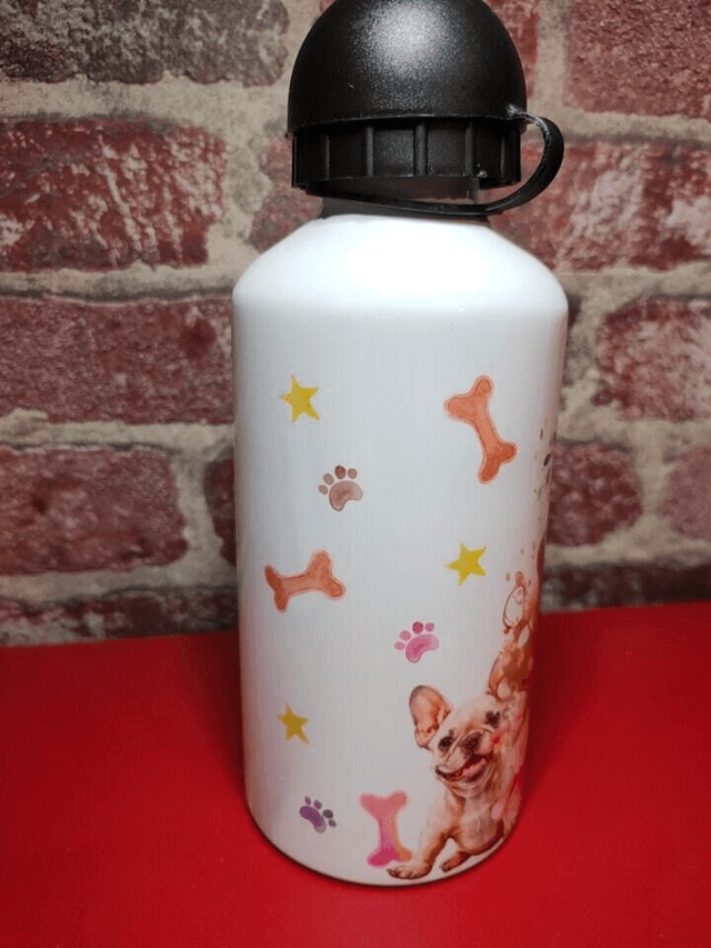 Gourde aluminium 500 ml blanche + 2 bouchons