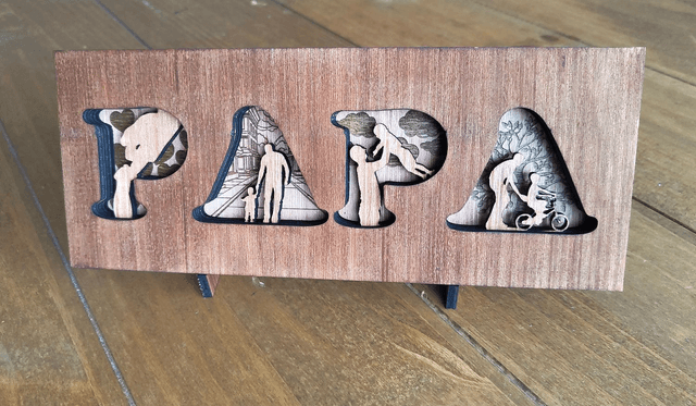plaque fête des pères en bois